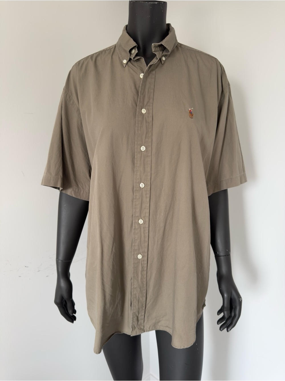 273. Ralph Lauren Men’s Short Sleeve Button-Down Shirt in Olive